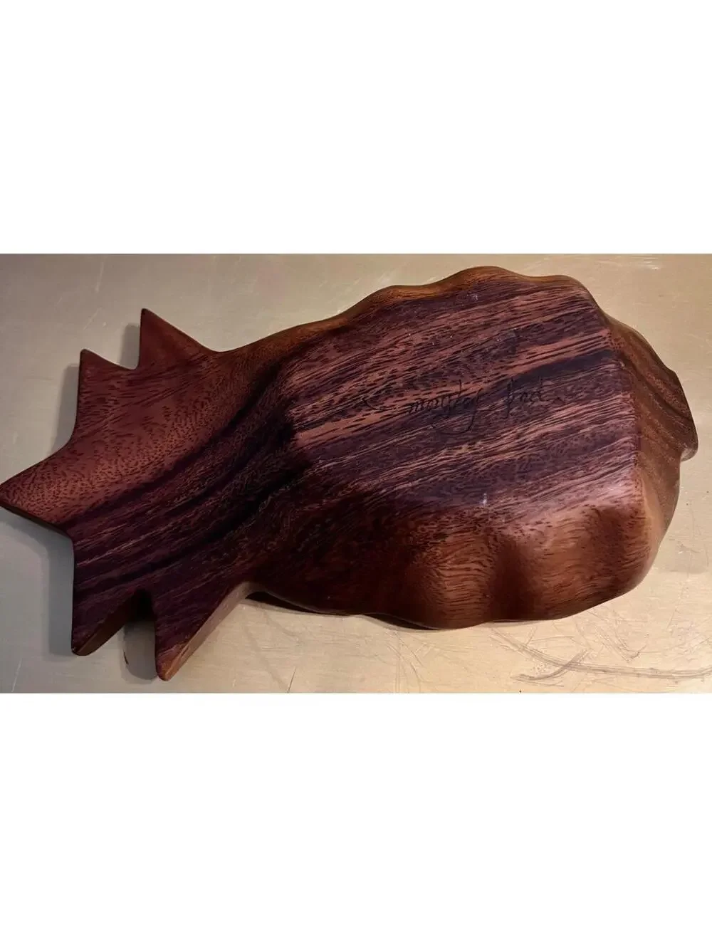 Vintage Wood Pineapple Bowl Hand Carved